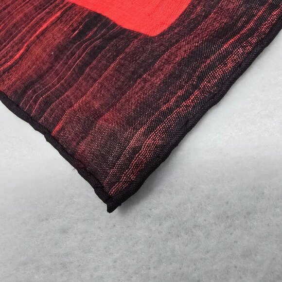 Vintage Thai Silk Elephant Scarf Vibrant Red & Black Design Taiwan - Picture 9 of 16